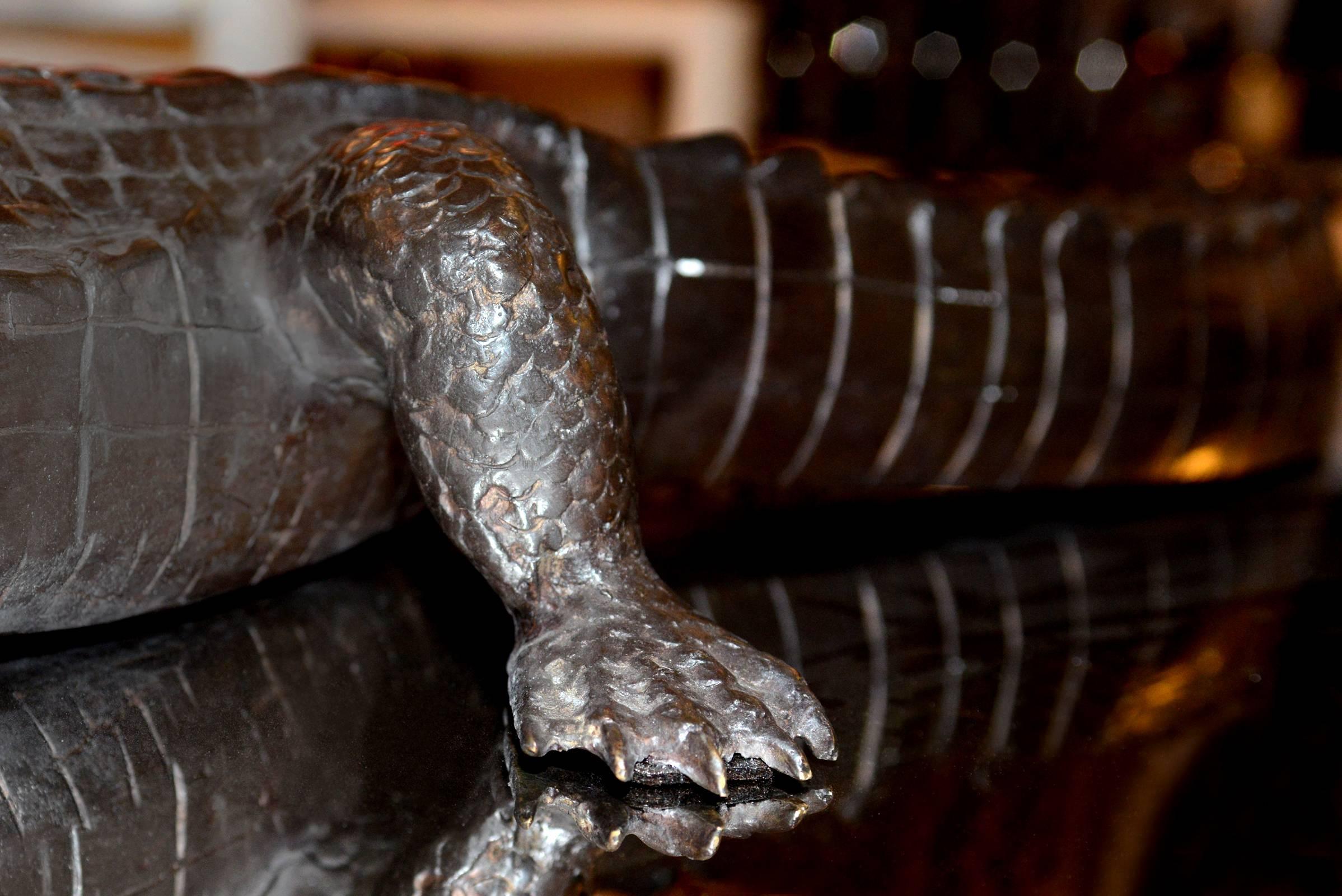 Contemporary Sculpture Bronze Alligator 2016