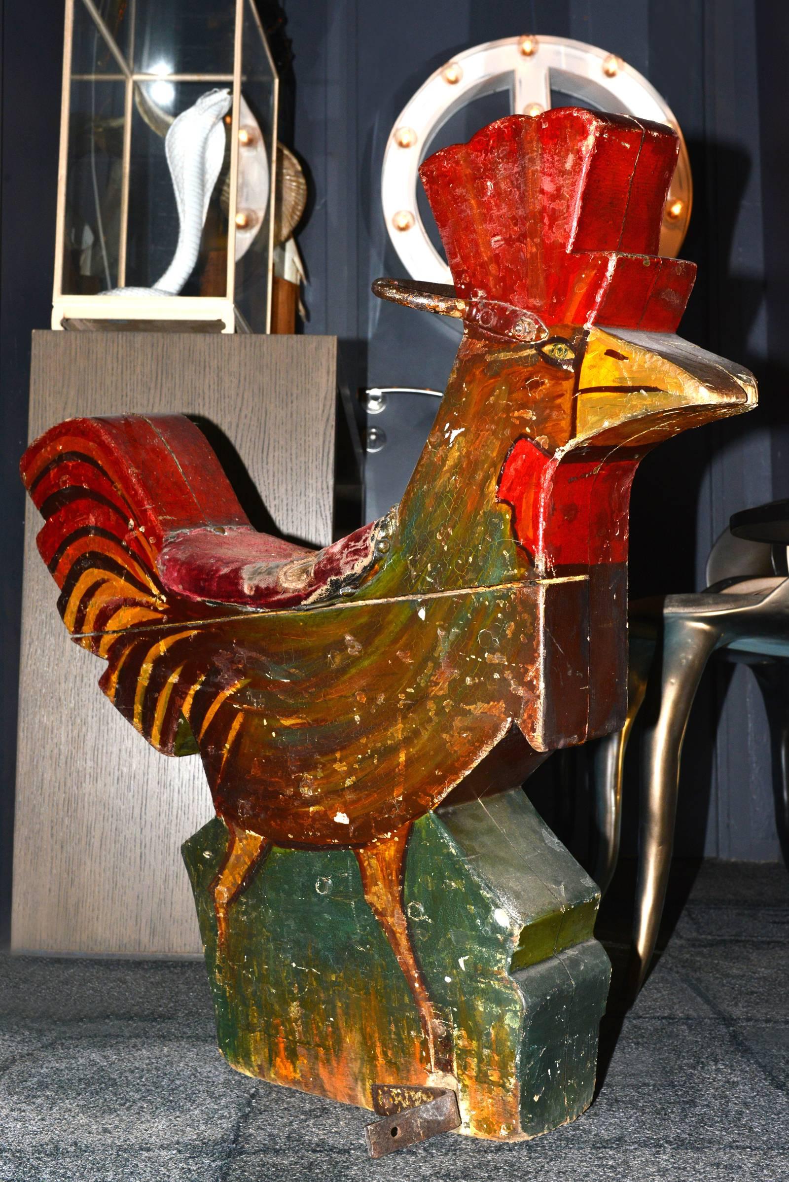 British Cock in Wood by R.J Lakin from Streatham Workshop in London, Carousel, 1930 For Sale