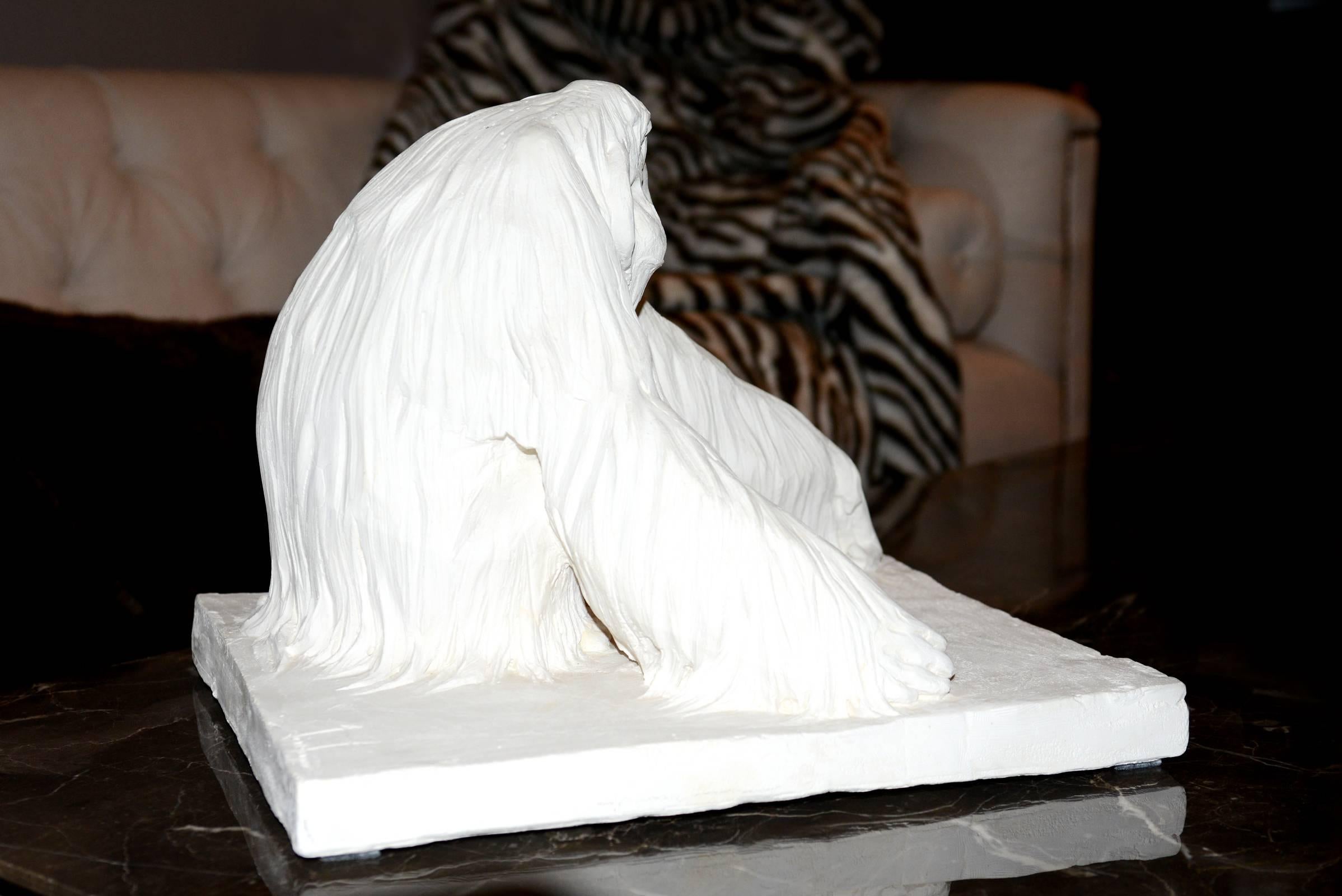 Contemporary Sculpture Orangoutan in Plaster Limited Edition 65/100 by J.B Vandamme, 2015 For Sale