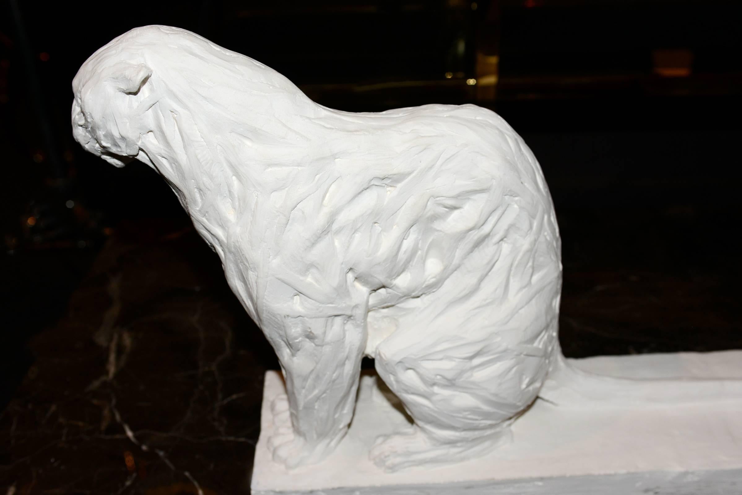 Sculpture Panther in Plaster Limited Edition 45/100 by J.B Vandame, 2015 In Excellent Condition For Sale In Paris, FR