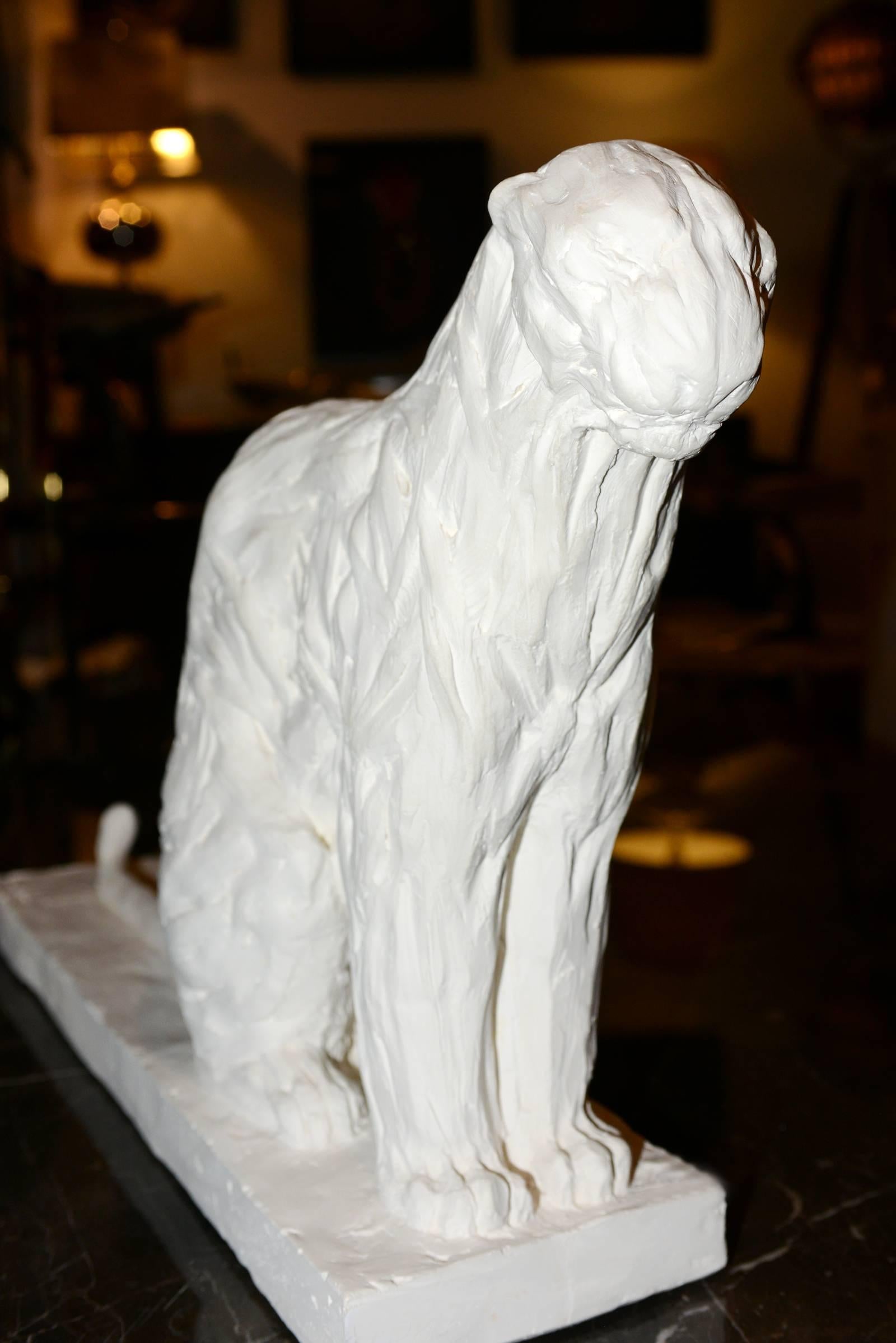 Contemporary Sculpture Panther in Plaster Limited Edition 45/100 by J.B Vandame, 2015 For Sale