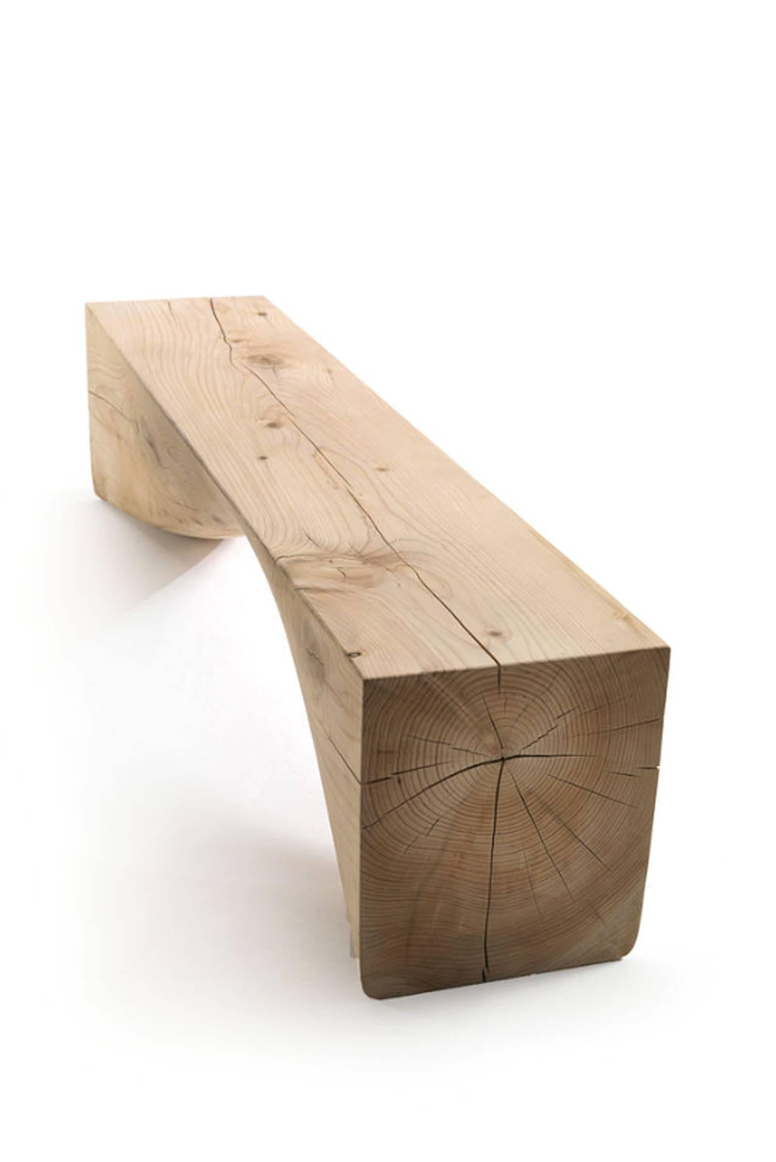 torched wood bench