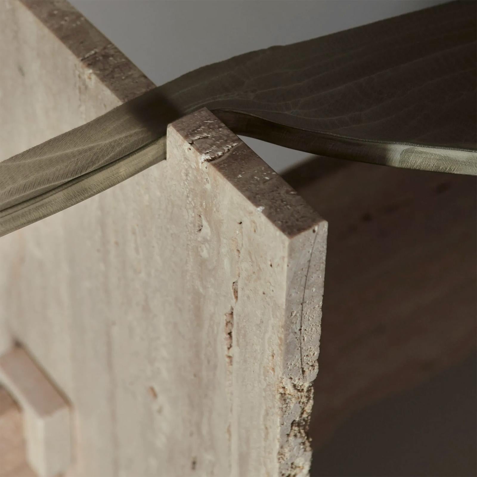 Careletto Travertine Console Table For Sale 1