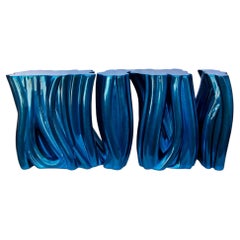 Electric Blue Console in Varnished and Lacquered