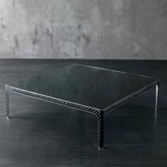Shadow Coffee Table Genuine Leather and Stainless Steel Structure