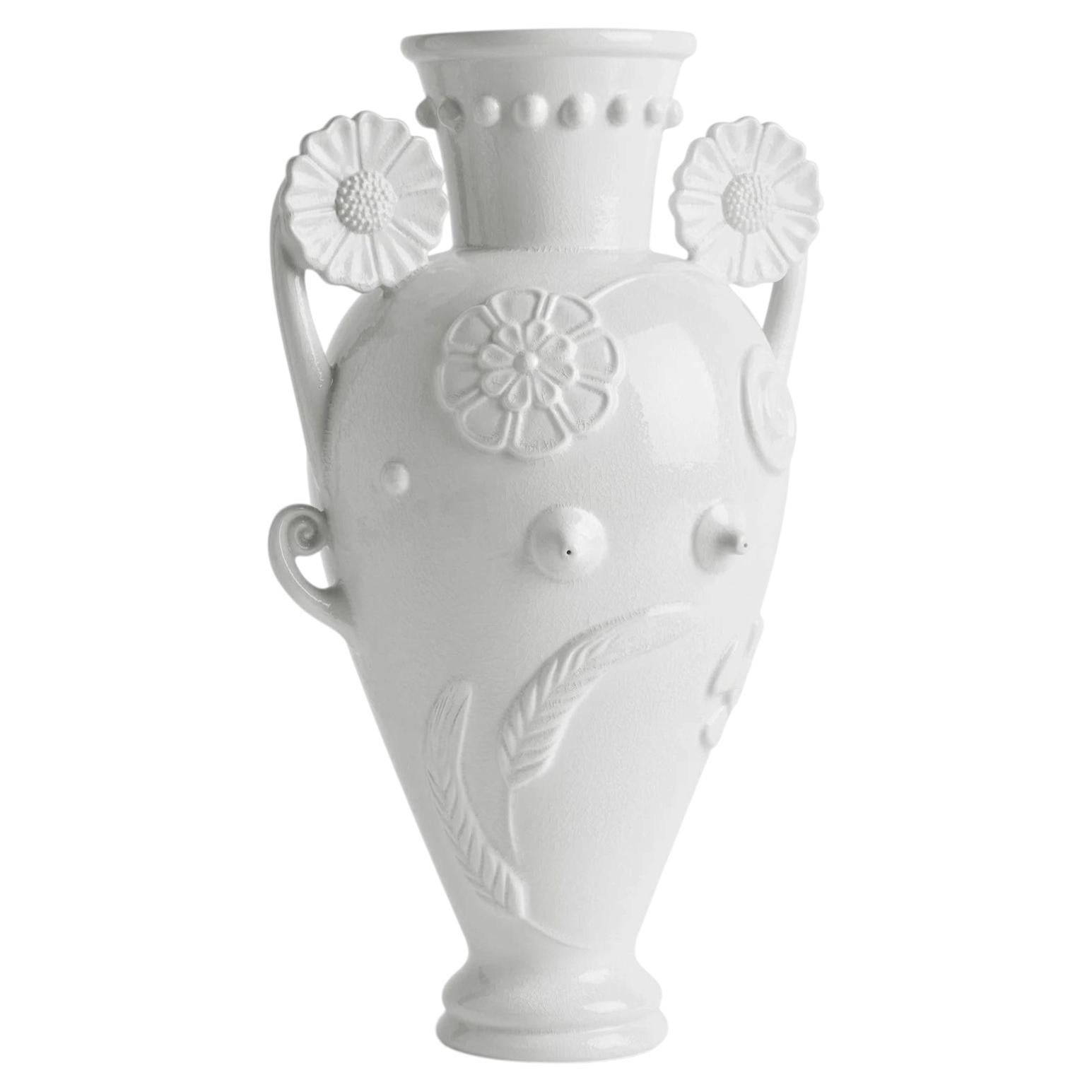 Amphore White Vase For Sale