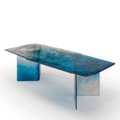 Cagliari Blue Glass Dining Table
