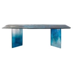 Cagliari Blue Glass Dining Table