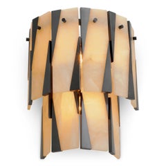 Alabaster Bronzed Wall Lamp