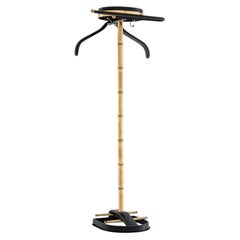 Hotel Dressboy in Nickel Finish and Black Leather
