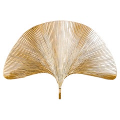 Ginko Biloba Wall Lamp in Polished Brass