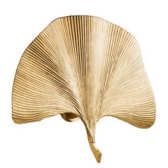 Ginko Biloba Wall Lamp in Polished Brass