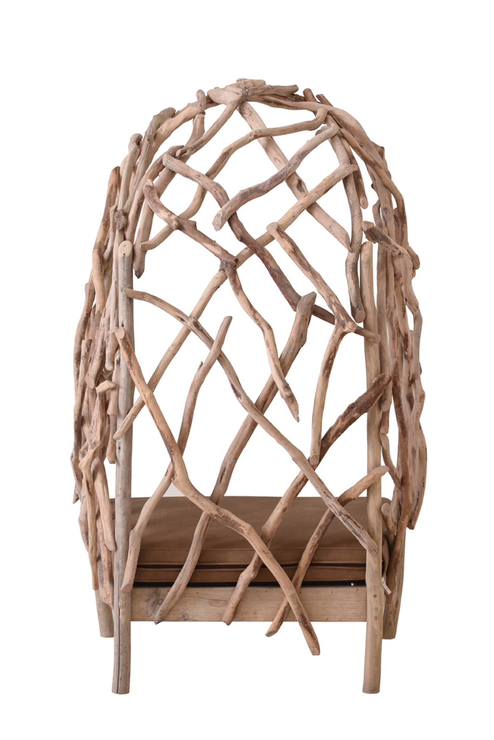 Hand-Crafted Robinson Bergère Chair in Driftwood