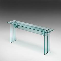 Straight Console with Bevelled Clear Glass Top