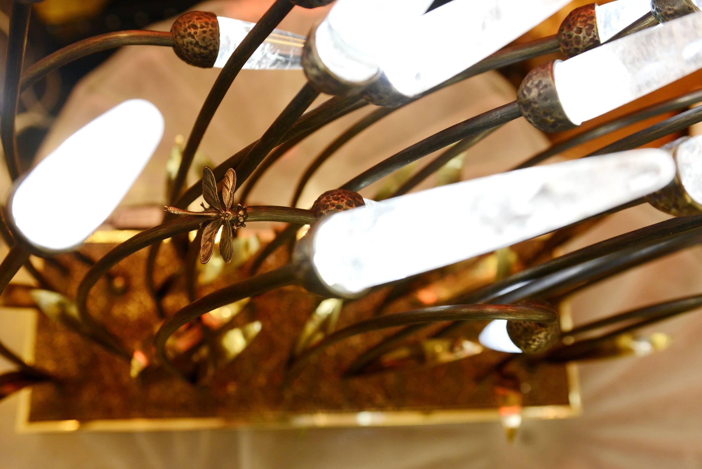 Crystal Rock Reeds Table Lamp with Crystal Rock and Bronze 1