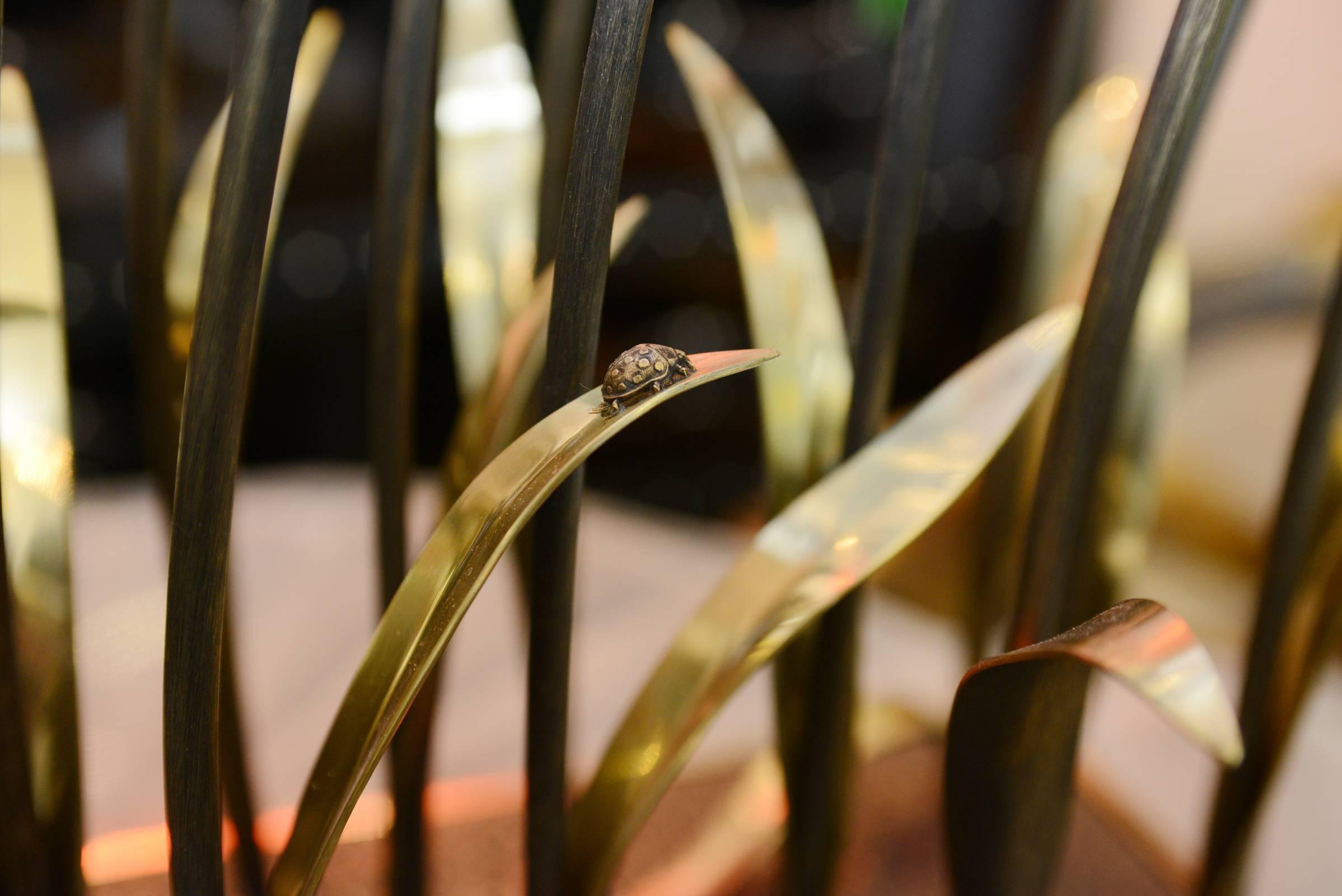 Crystal Rock Reeds Table Lamp with Crystal Rock and Bronze 4