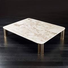 Ambra Coffee Table with Calacatta Oro Marble Top or Other Finishes