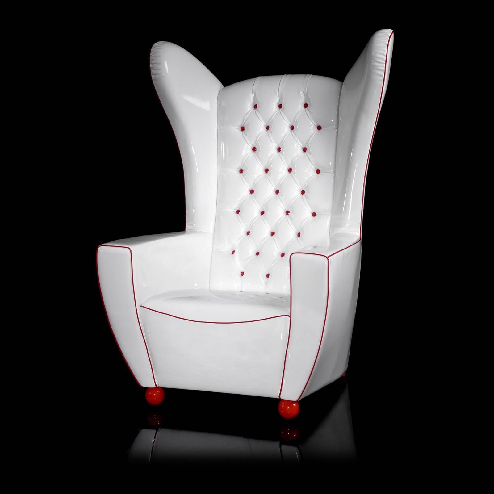 Empire State Armchair in Black or Grey Velvet or in Painted Ecoleather 2