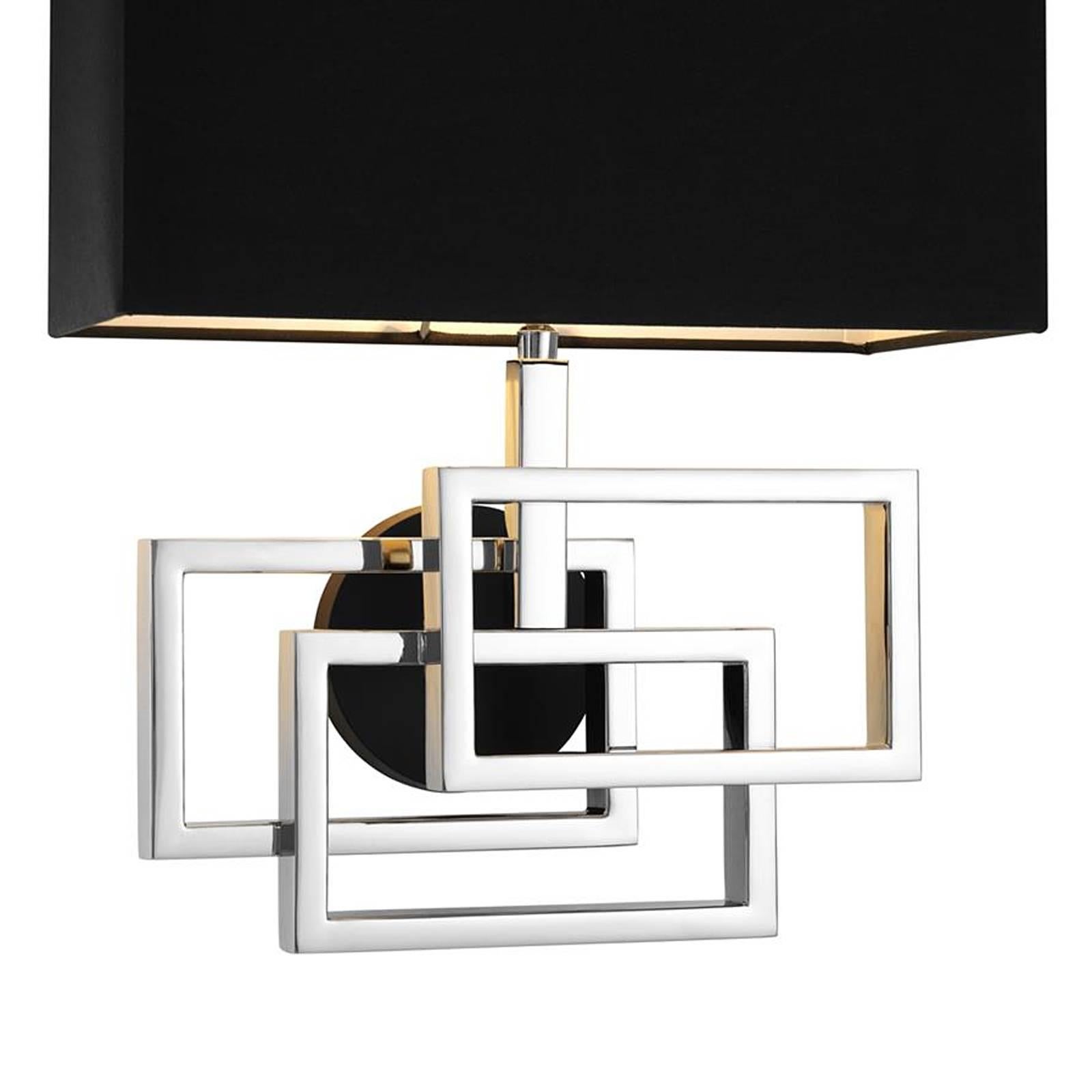 Contemporary Frames Wall Lamp in Polished Brass or in Nickel Finish For Sale
