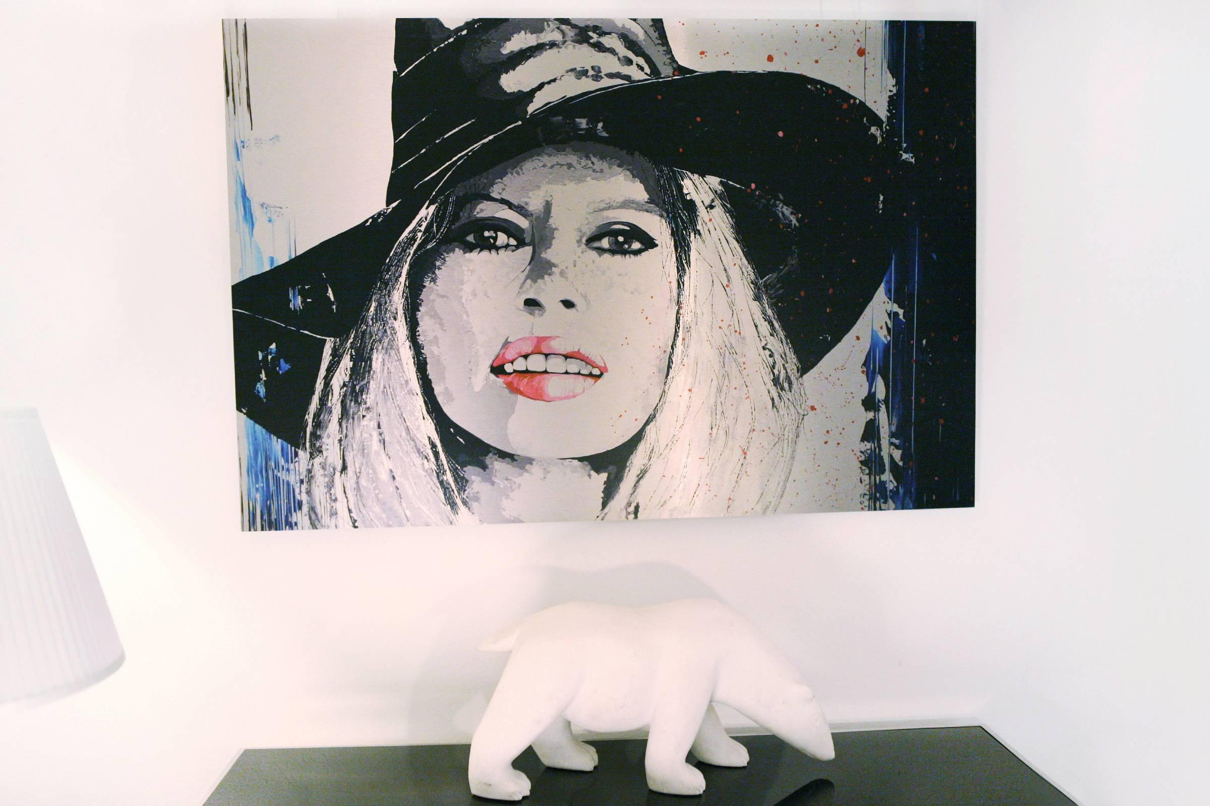 Contemporary Brigitte Bardot Photography on Brushed Aluminium For Sale