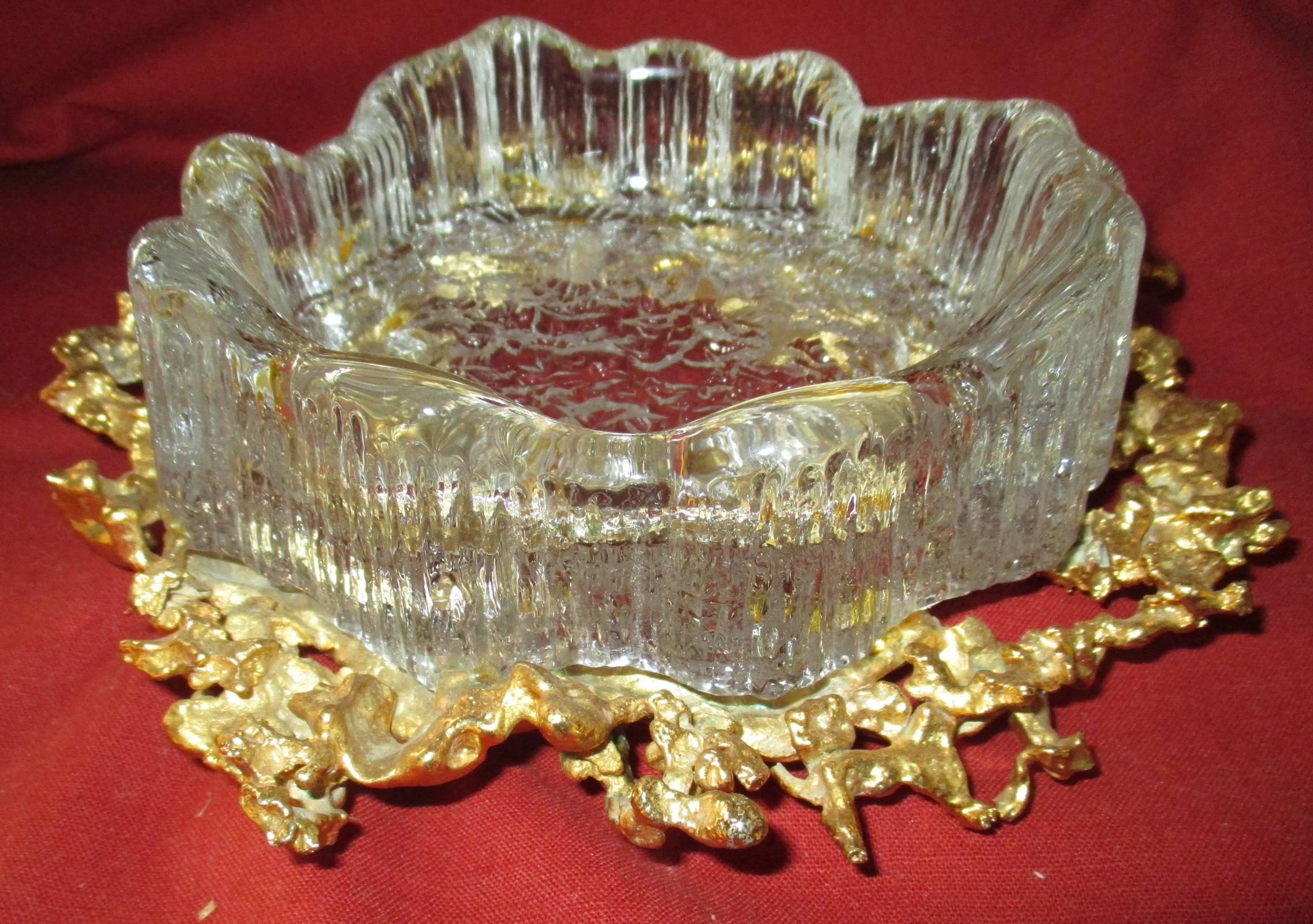 Claude Victor Boeltz, Paris, 'Exploded' Gilt Bronze Centerpiece, 1970s In Excellent Condition For Sale In Ajijic, Jalisco