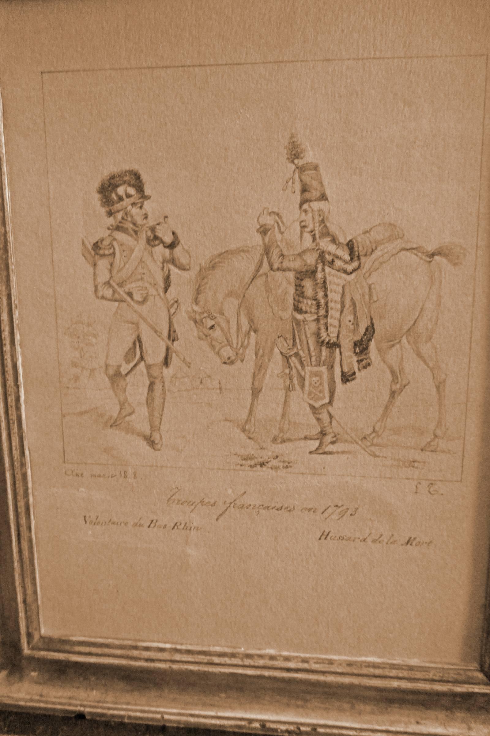 Early 19th Century French Ink Drawing in Sanguine, French Troops of 1793 In Good Condition For Sale In Ajijic, Jalisco