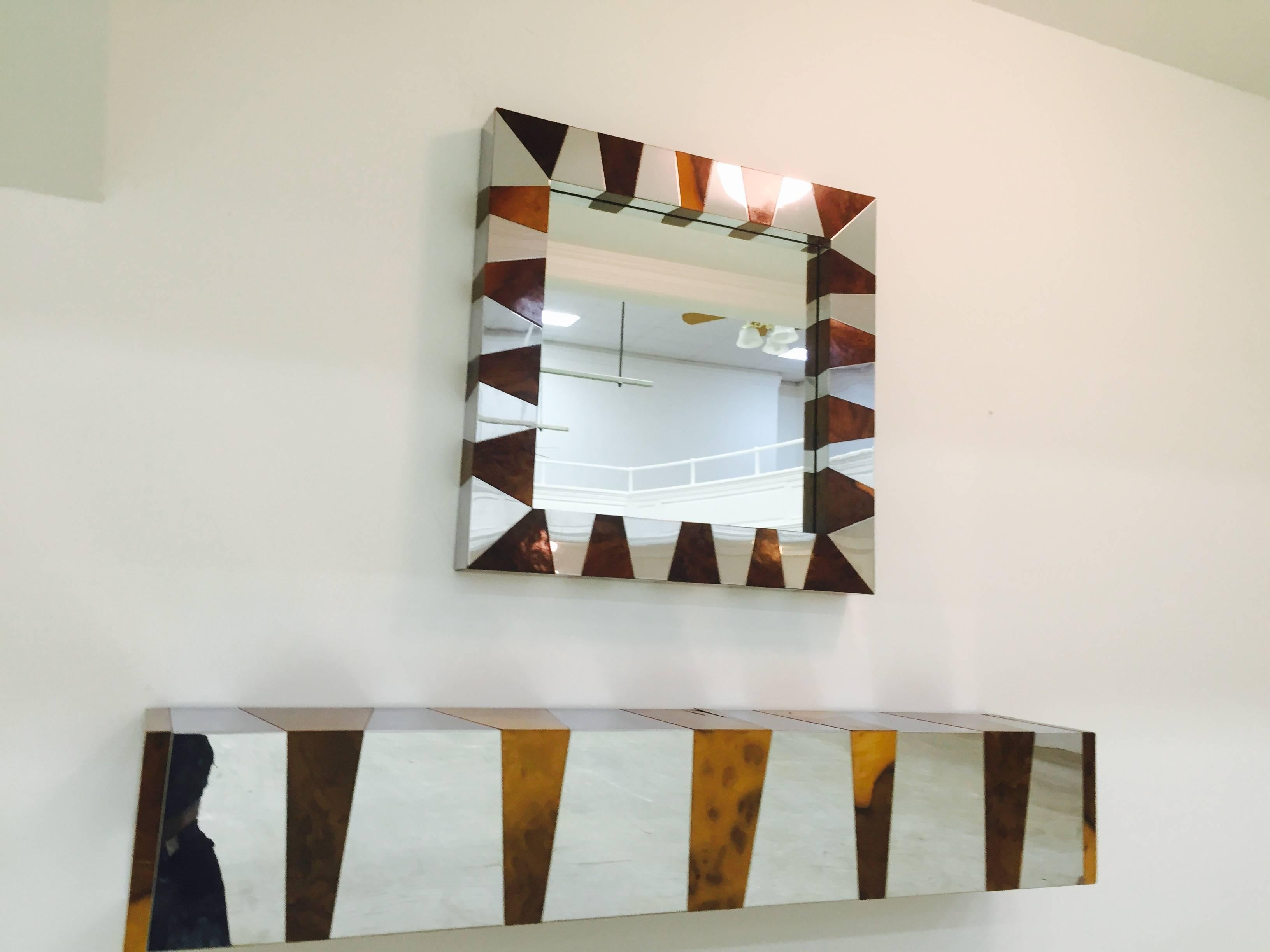 Modern Exceptional Paul Evans Cityscape Mirror and Console For Sale
