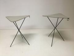 Pair of French Triangular Cocktail Tables by Mathieu Matégot, circa 1950s