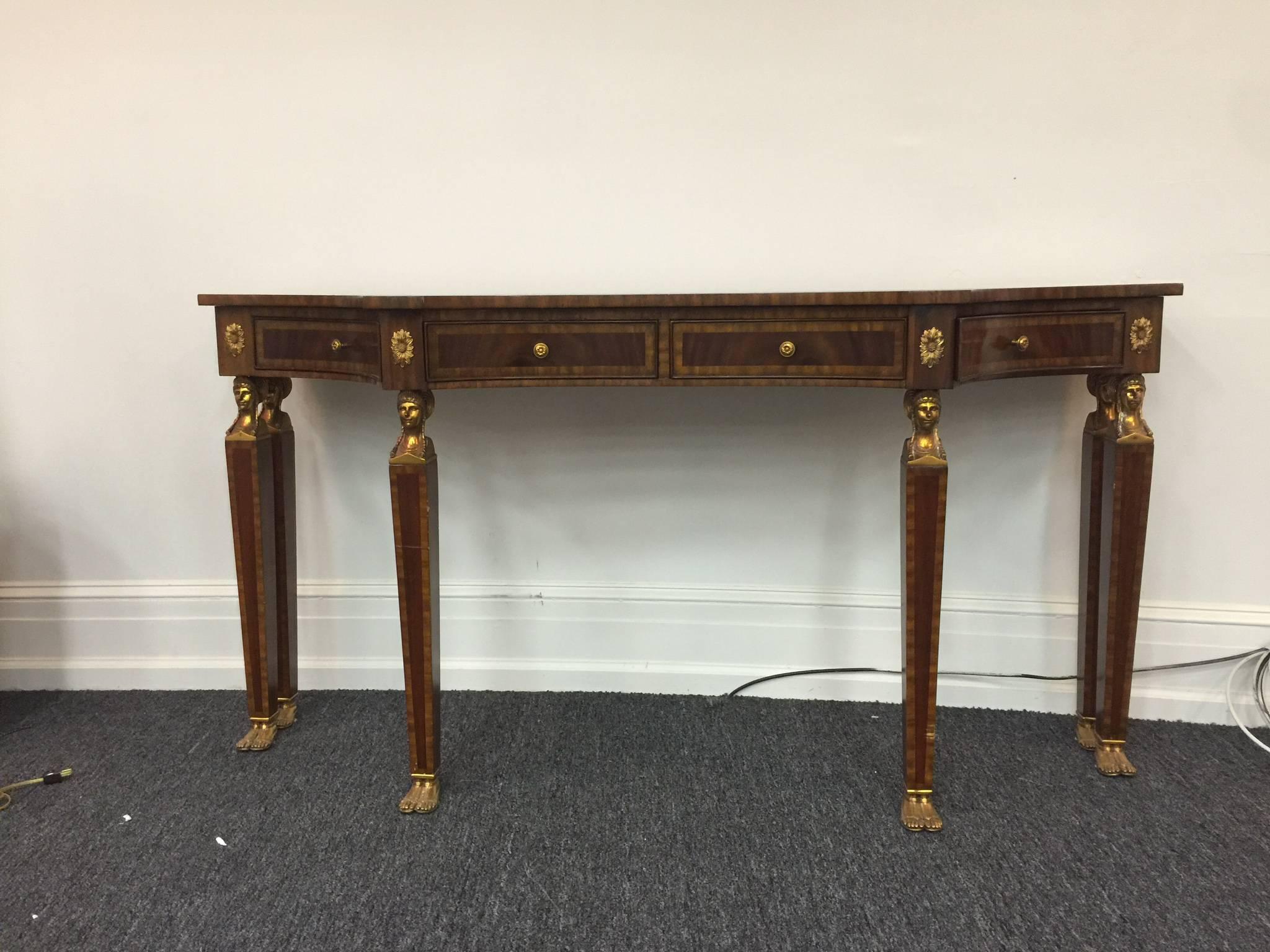 20th Century Handsome Pair of Neoclassical Style Signed Maitland-Smith Console Tables For Sale