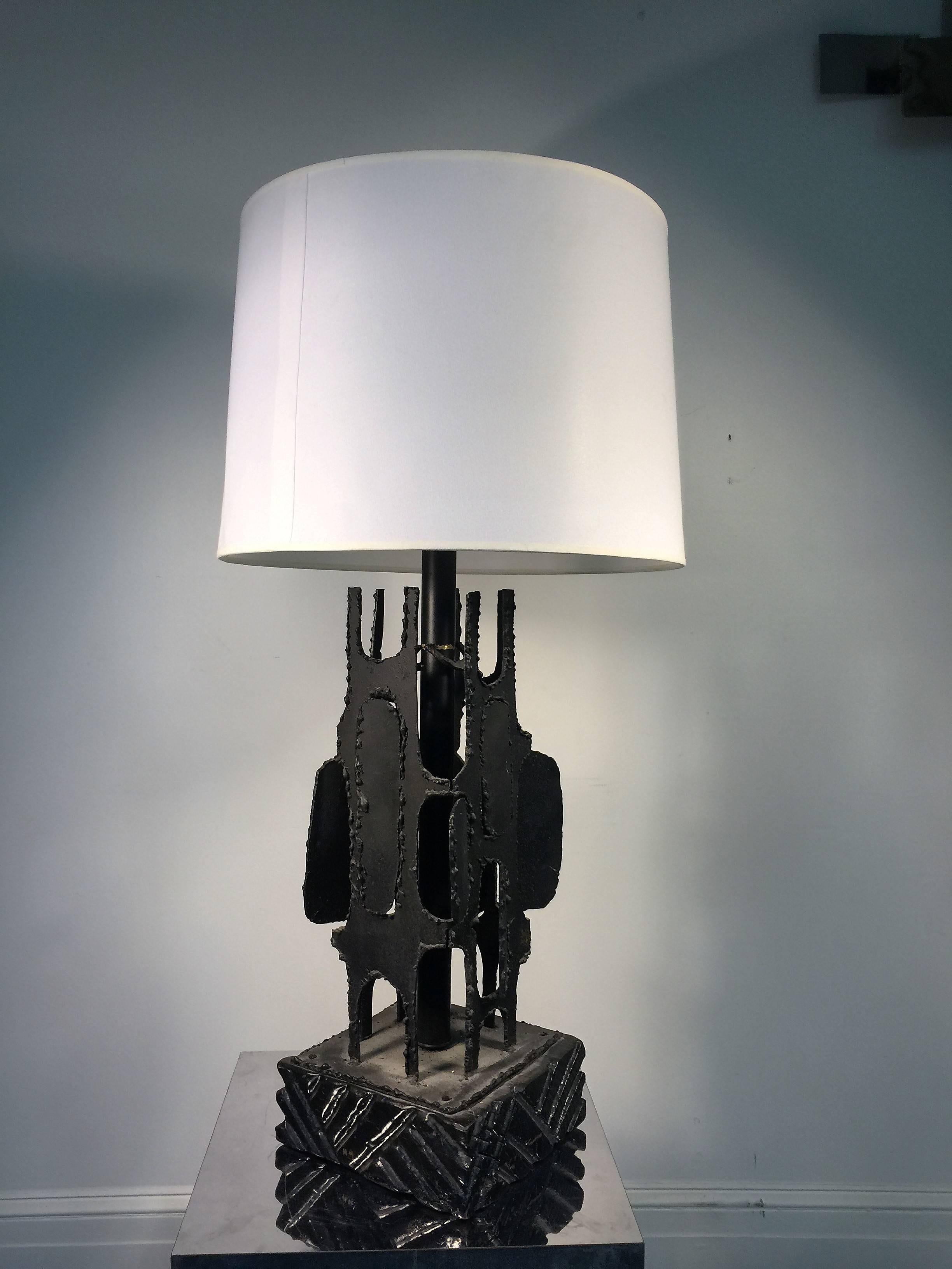20th Century Exceptional Brutalist Table Lamp by Harry Balmer, circa 1970 For Sale