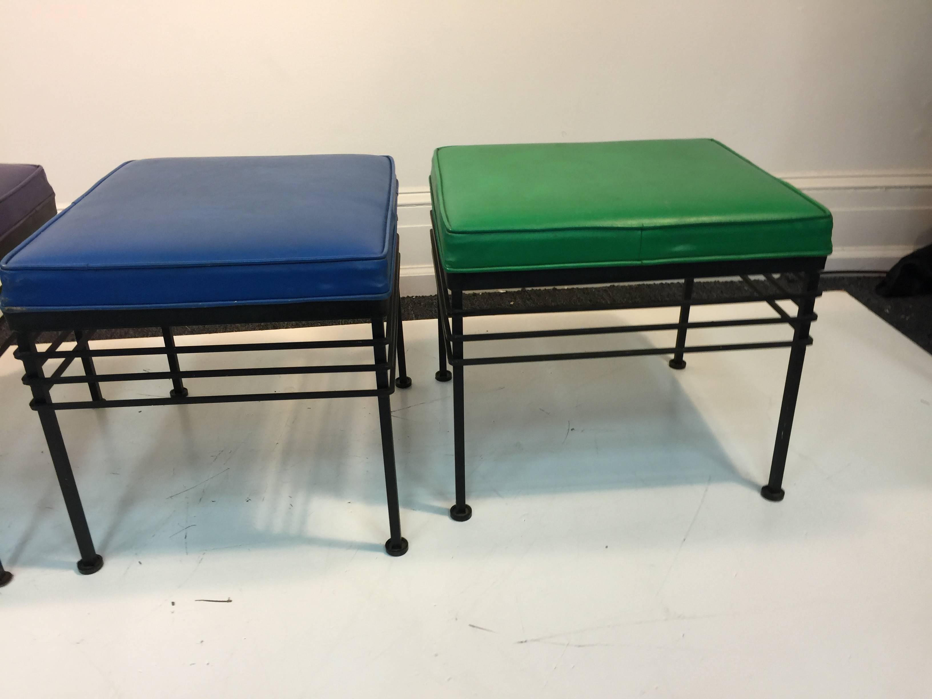 American Super Set of Three Paul McCobb Style Stools or Benches, circa 1970 For Sale