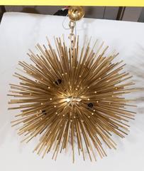 Sensational Italian Brass Sputnik Chandelier, circa 1980