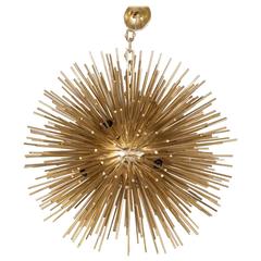 Sensational Italian Brass Sputnik Chandelier, circa 1980