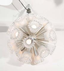 Super Italian Sputnik Chandelier in Chrome with Murano Glass Glowers