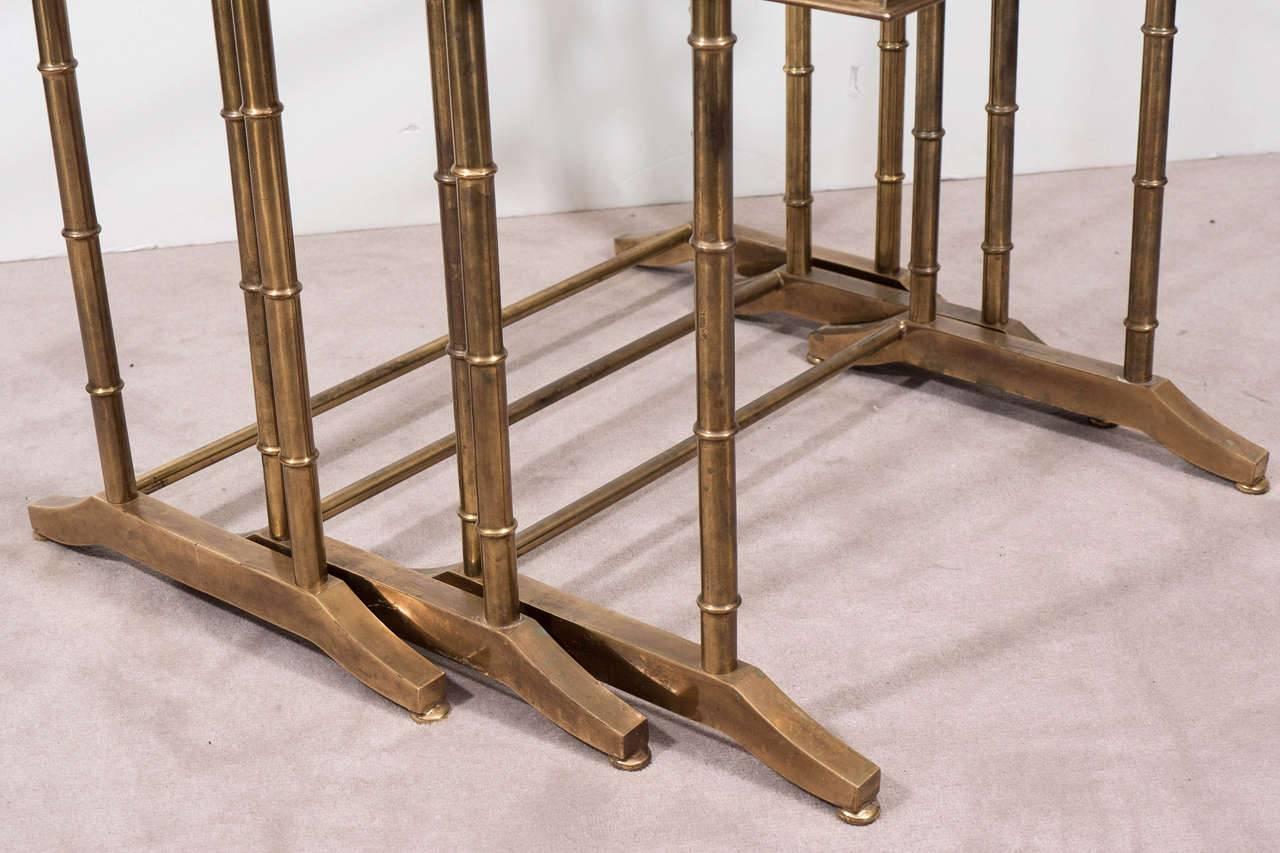 Fabulous French Faux Bamboo Nesting or Stacking Tables, circa 1960 For Sale 4