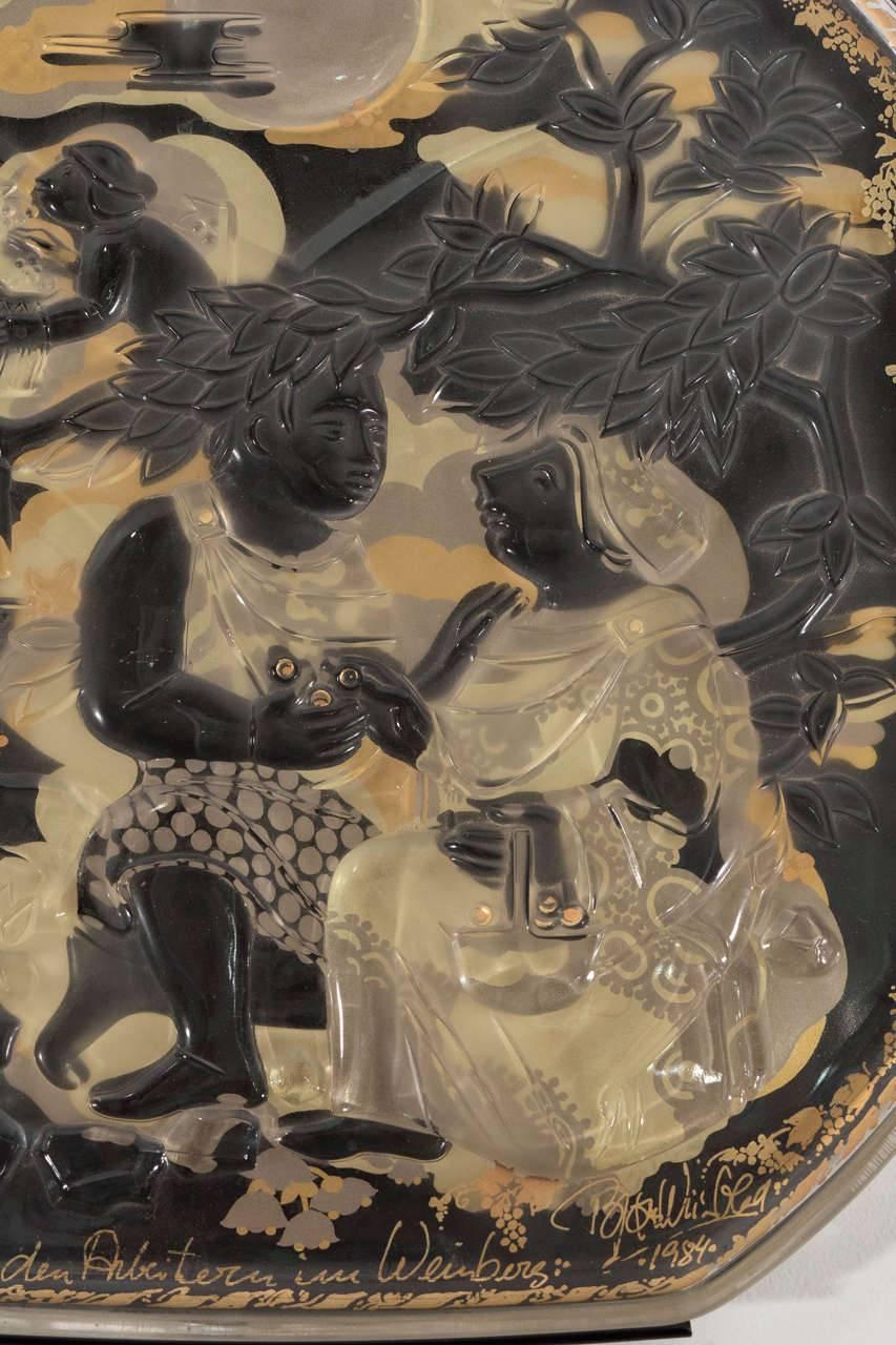 20th Century Bjorn Wiinblad 'Parable of the Vineyard Laborers' Plaque for Rosenthal For Sale