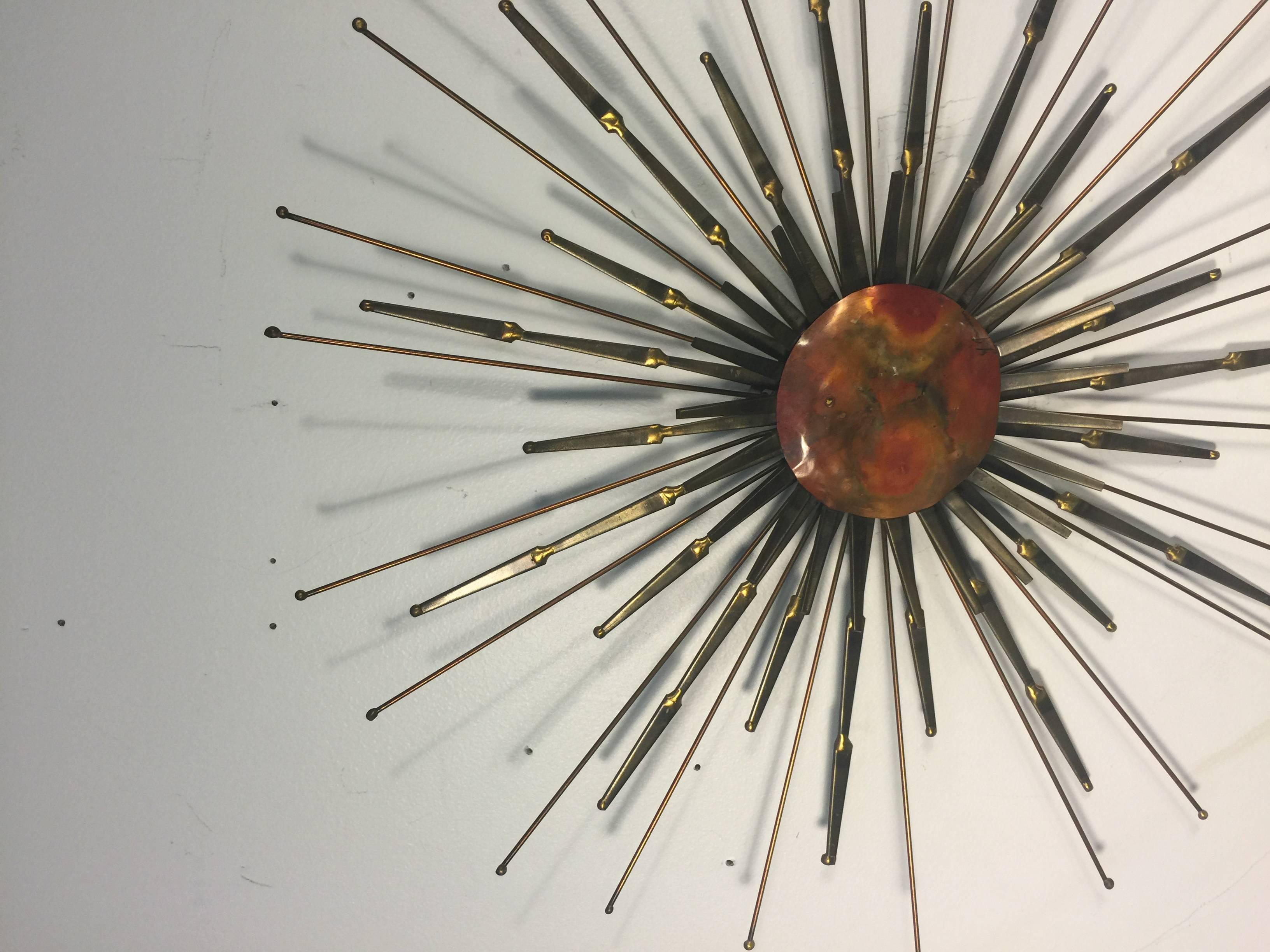 20th Century Striking Sunburst Wall-Mounted Sculpture by Curtis Jere