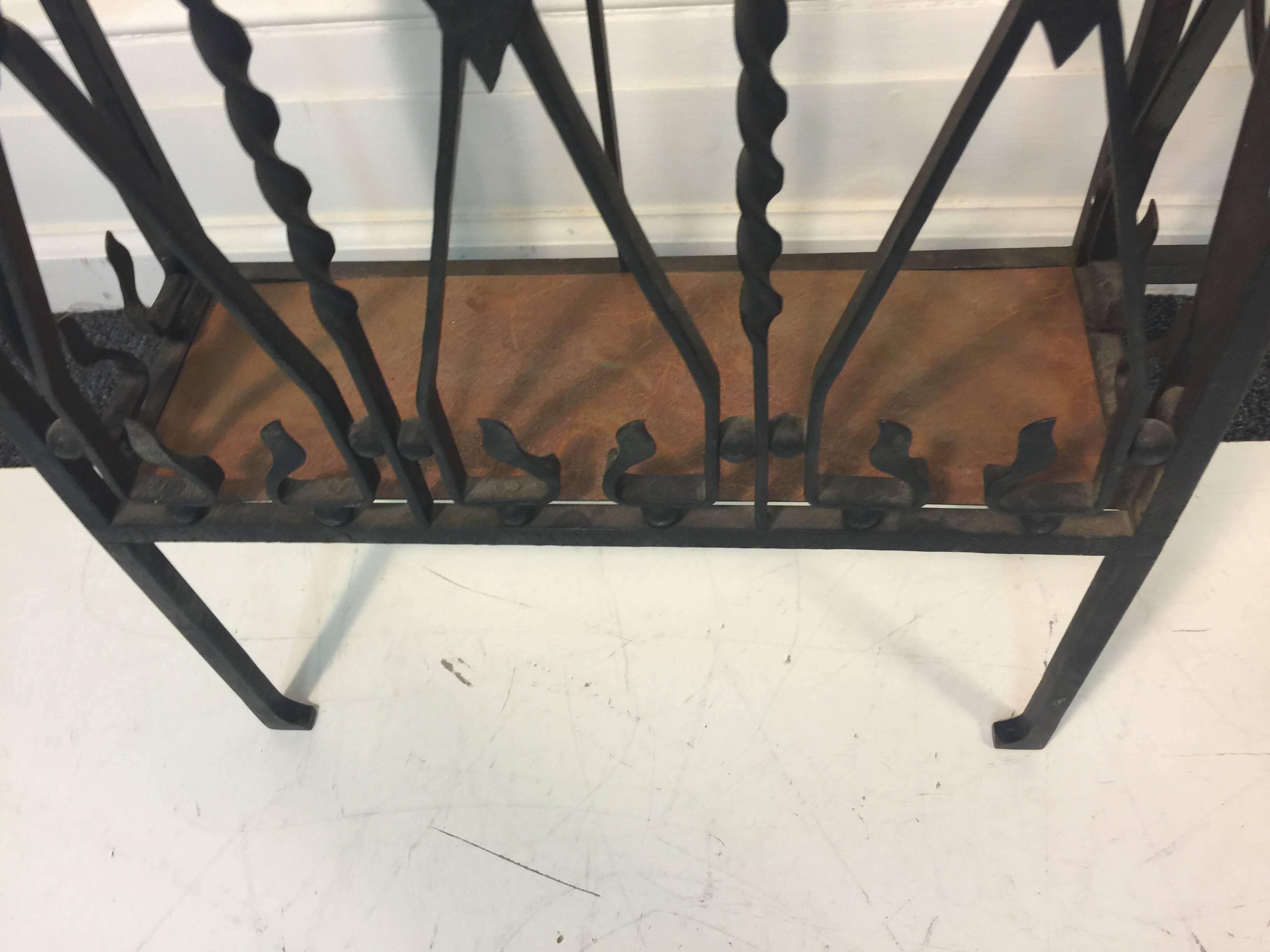 Dramatic Iron Hall Tree or Umbrella Stand in the Manner of Diederich In Good Condition For Sale In Mount Penn, PA