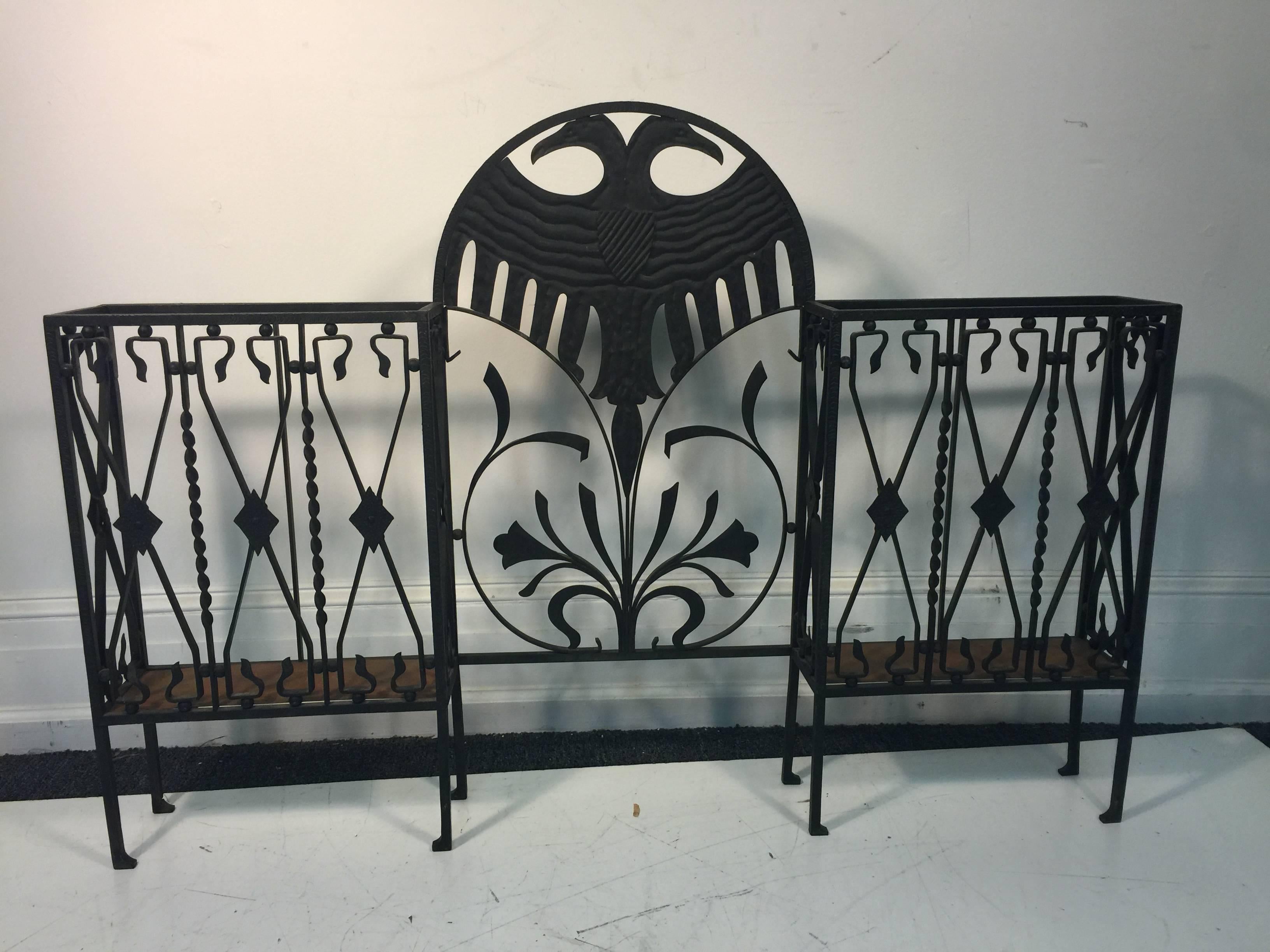 Art Deco Dramatic Iron Hall Tree or Umbrella Stand in the Manner of Diederich For Sale