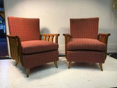 Phenomenal Pair of Italian Art Deco Chairs in the Manner of Paolo Buffa