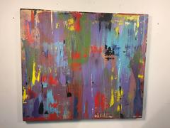 Colorful Modern Abstract Painting in the Manner of Gerhard Richter