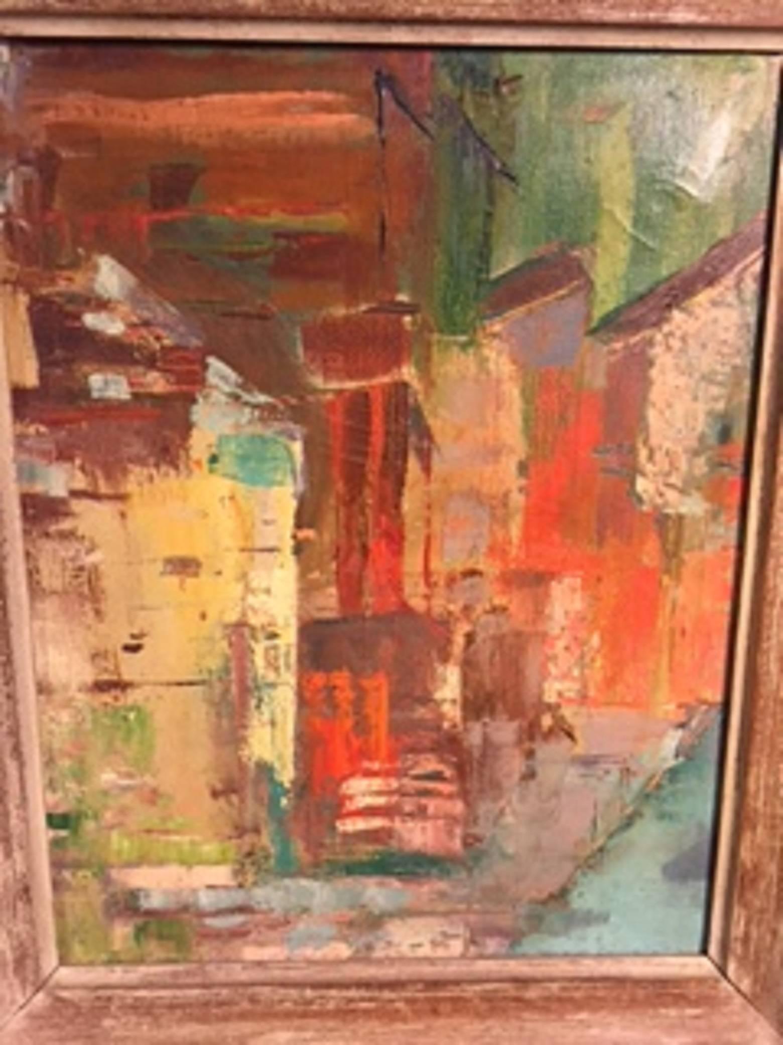 Great Abstract Modern Painting in the Manner of Gerhard Richter For Sale 1