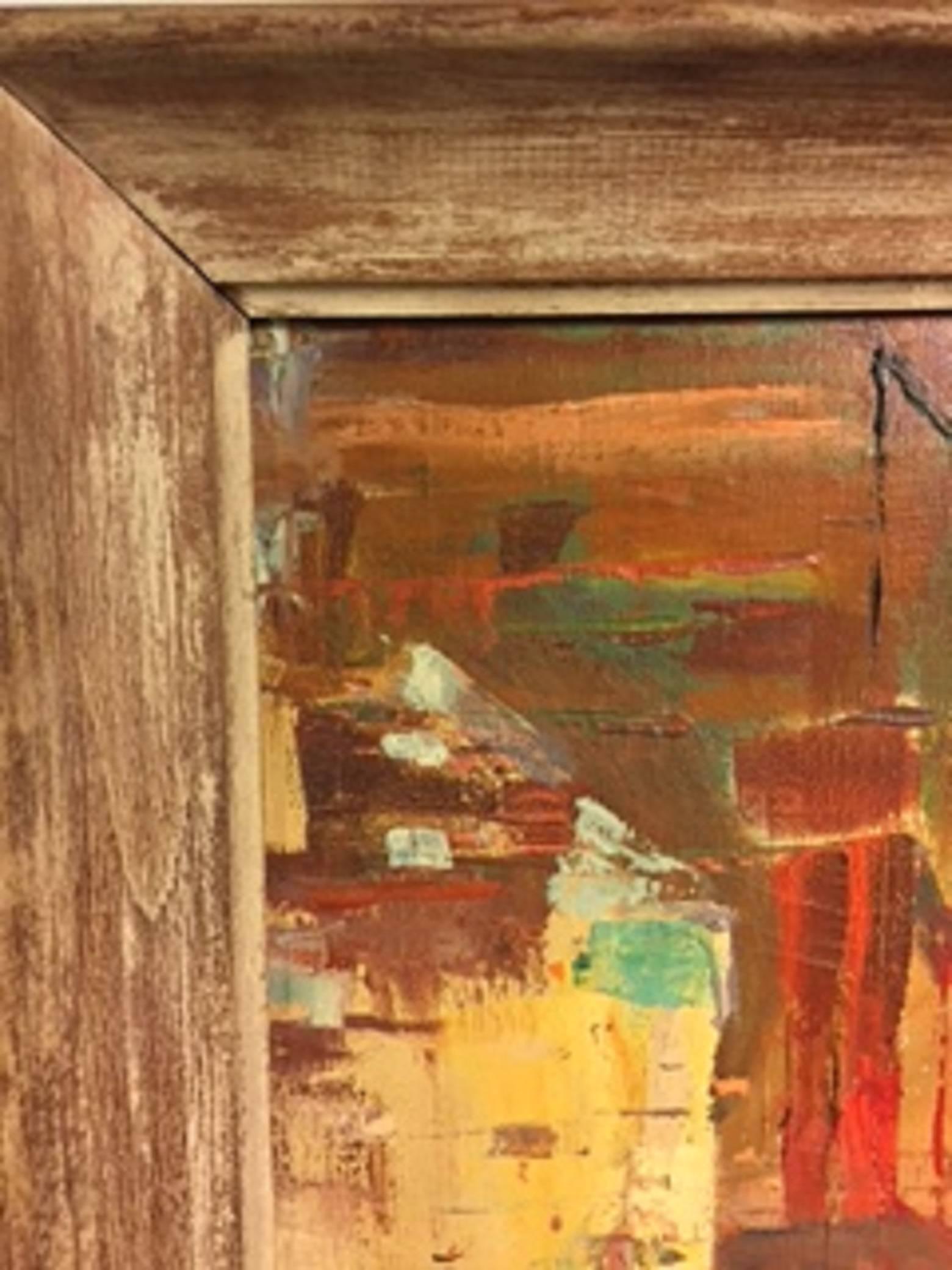 Great Abstract Modern Painting in the Manner of Gerhard Richter In Good Condition For Sale In Mount Penn, PA