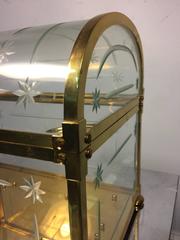 Beautiful Modern Italian Brass and Glass Box in the Manner of Gucci