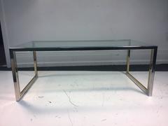Stunning Chrome and Brass Coffee or Center Table by DIA