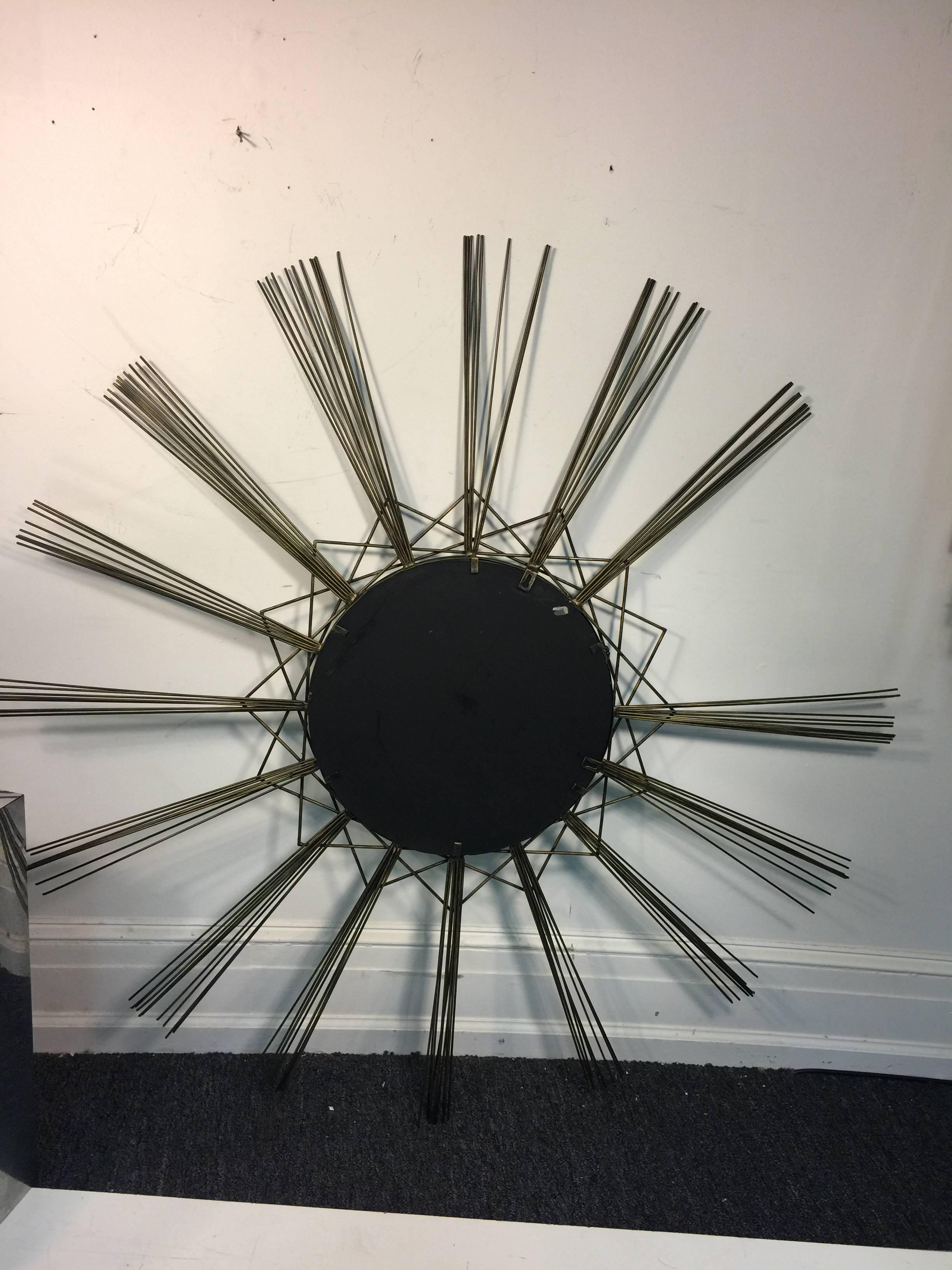 Great Sunburst Wall Mirror or Sculpture with Brutalist Design For Sale 2