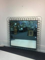 Unusual Wire Frame Mirror in the Manner of Frederick Weinberg