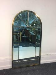 Magnificent Arch Shaped Brass Wall Mirror by Mastercraft