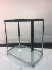 Marvelous Milo Baughman Chrome and Glass Bar Cart