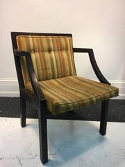 Handsome Dunbar Chair with Original Striped Upholstery